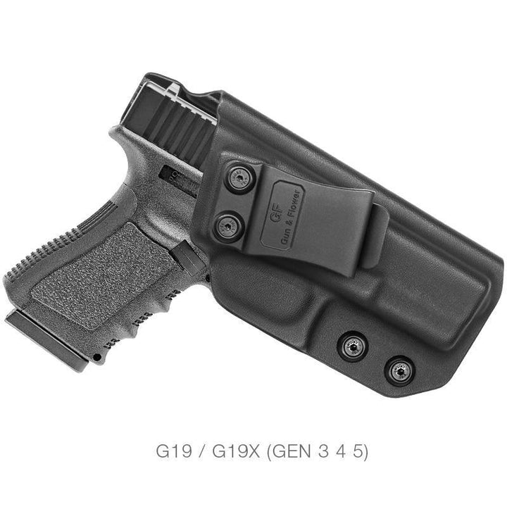Gun Flower IWB Kydex Holster Fits for Glock 19/23/32-Right Hand(Black) –  Security Pro USA