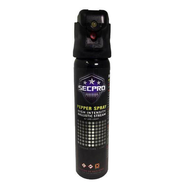 SecPro Advanced Police Strength OC Pepper Spray w/ Lighted Ballistic Stream (Level III) - 4 oz.