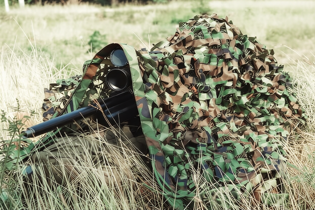 military camouflage netting used for tactical concealment