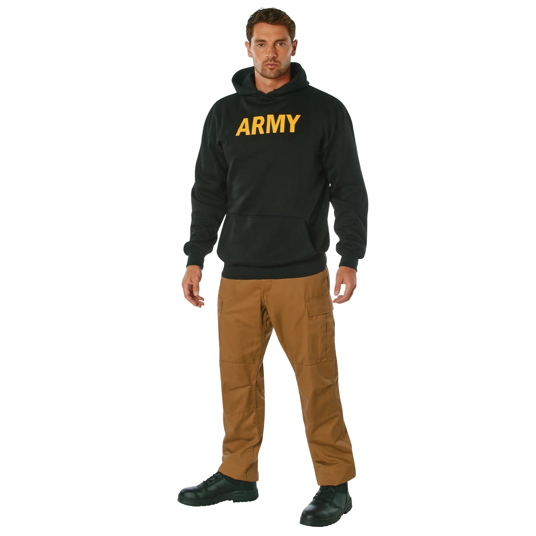 Rothco Army Printed Pullover Hoodie - Black Sweatshirts & Hoodies reverse view