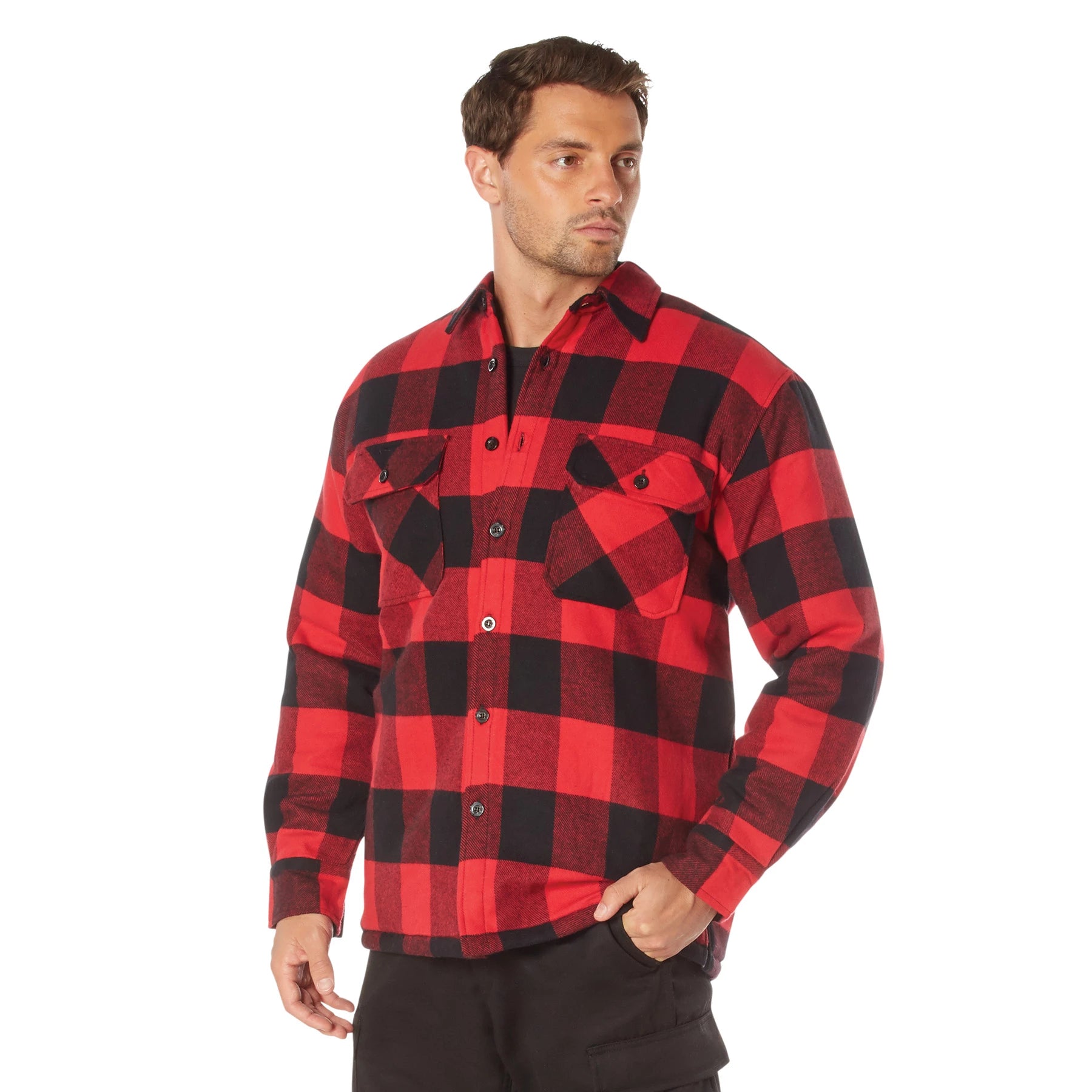 Rothco Buffalo Plaid Quilted Lined Jacket - Red Flannel and additional view