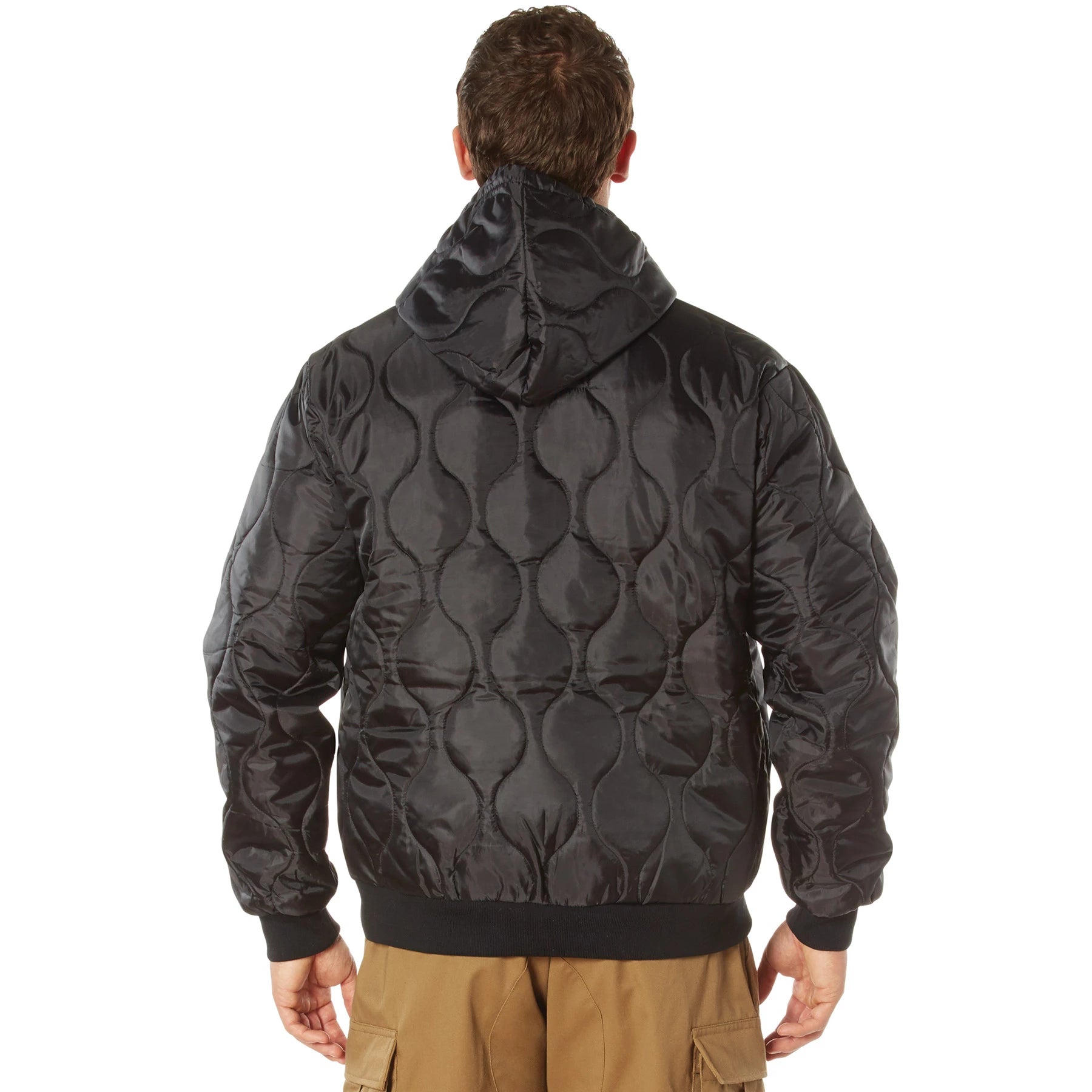 Rothco Quilted Woobie Hooded Sweatshirt Collection reverse view