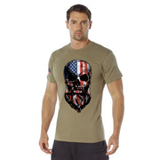 Rothco US Flag Bearded Skull T-Shirt Graphic Print side detail photo