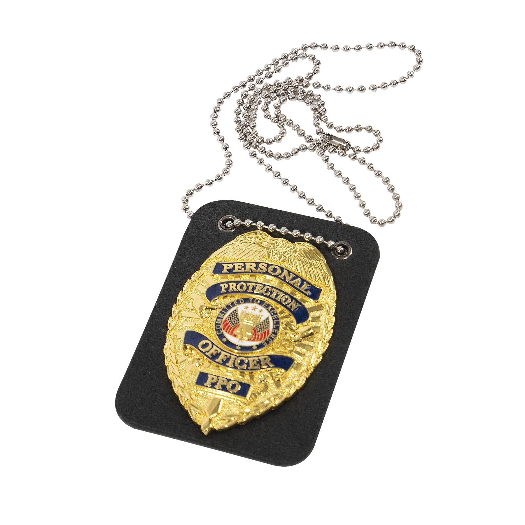 Rothco Low Profile Leather Badge Holder with Chain Badges & additional view