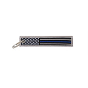 Rothco Thin Blue Line Flag Patch Keychain Rings detail photo
