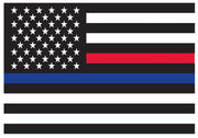 Rothco Thin Blue Line & Thin Red Line Flag Decal close-up photo
