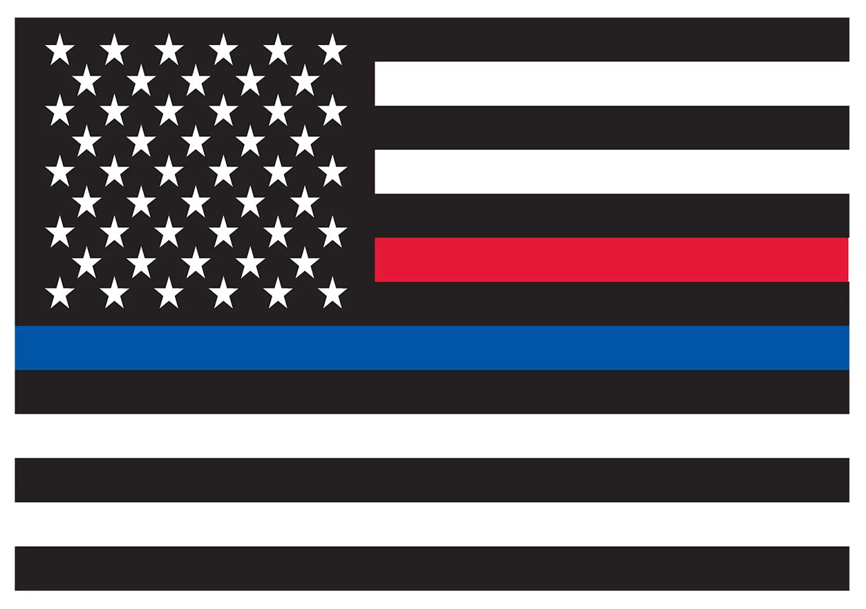 Rothco Thin Blue Line & Thin Red Line Flag Decal alternate photo