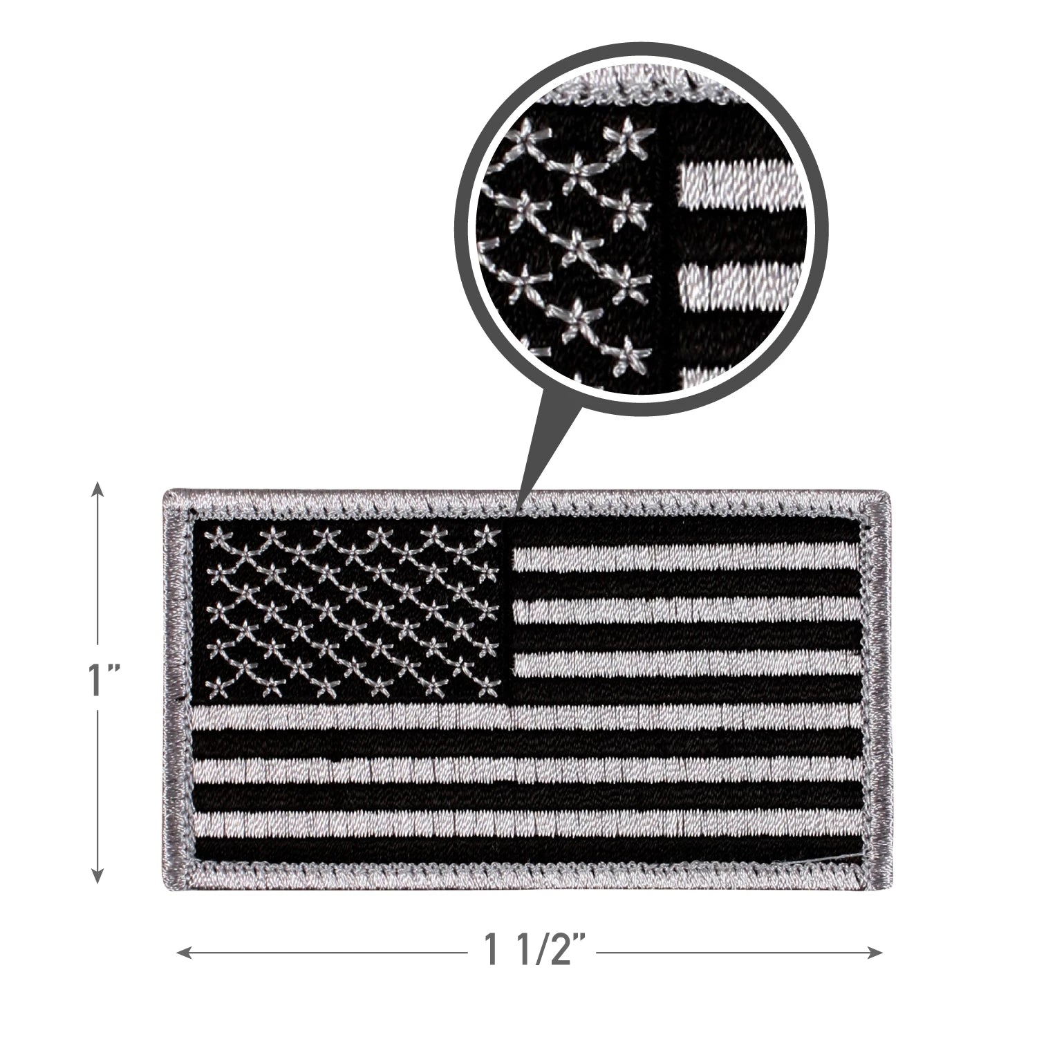 Rothco Mini US Flag Patch With Hook Back Black / alternate photo