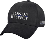 ROTHCo Honor and Respect Thin Blue Line Low Profile Cap - Black - Rothco