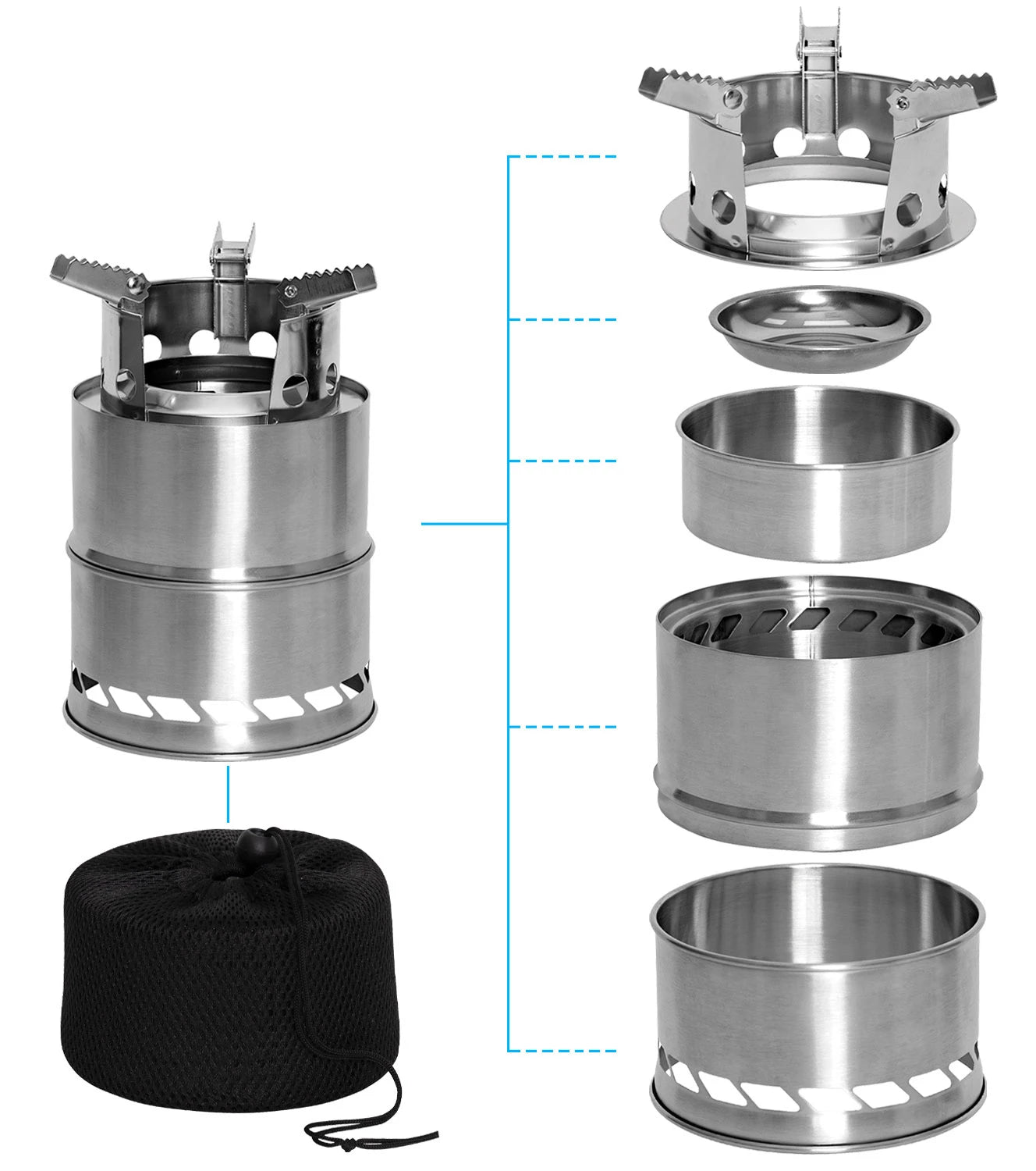 Rothco Stainless Steel Portable Camping / Backpacking Stove & Survival detail photo