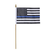 SecPro Thin Blue Line Stick Flag - Security Pro USA