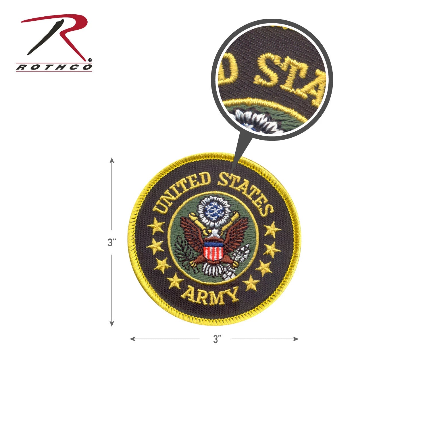 Rothco US Army Round Patch Military Patches detail photo
