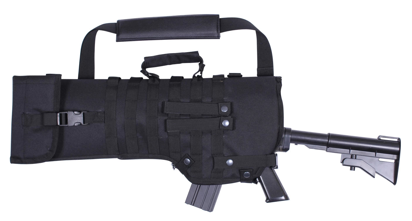 Rothco Tactical MOLLE Rifle Scabbard Black Cases & Range side detail photo
