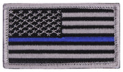 Rothco Thin Blue Line Police U.S. Flag Patch - Hook close-up photo