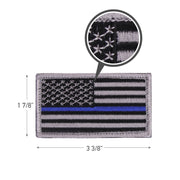 Rothco Thin Blue Line Police U.S. Flag Patch - Hook reverse view