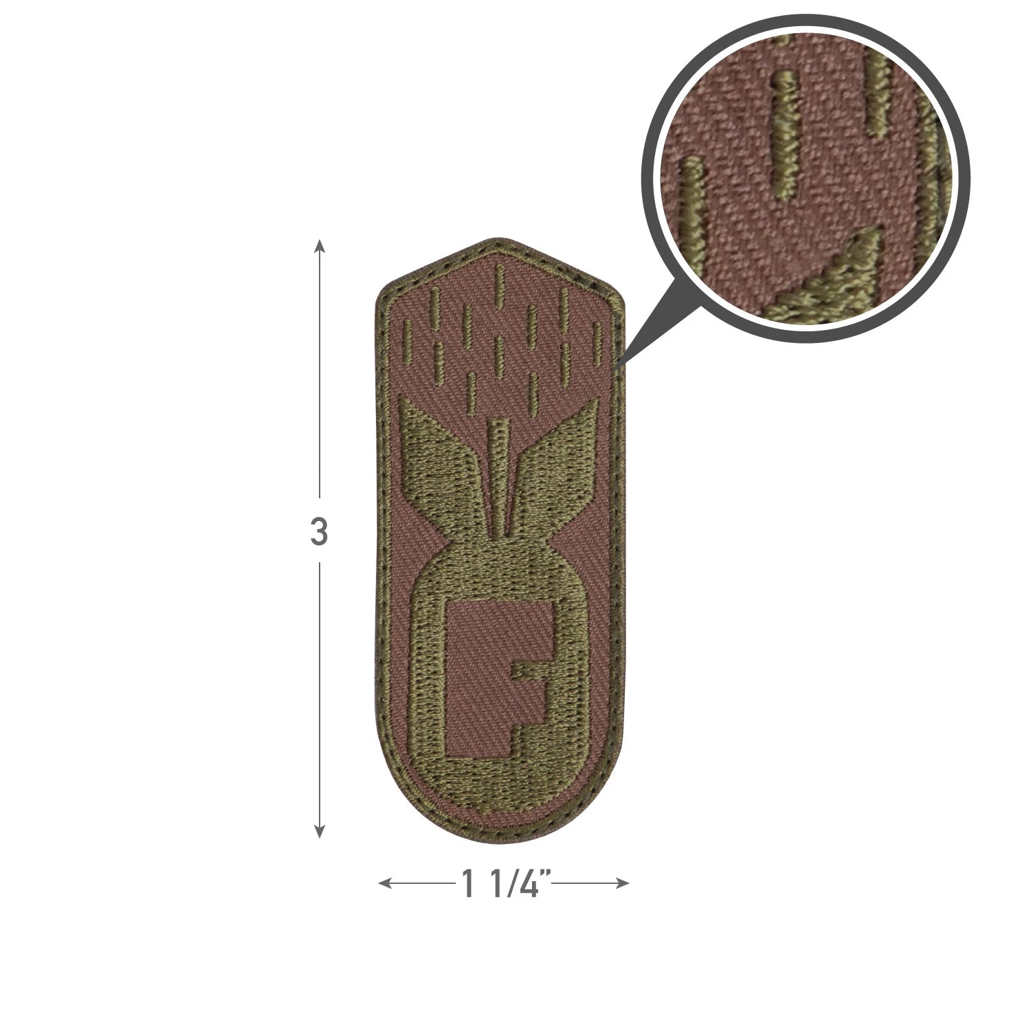 Rothco F-Bomb Patch With Hook Back - Coyote Brown Patches detail photo