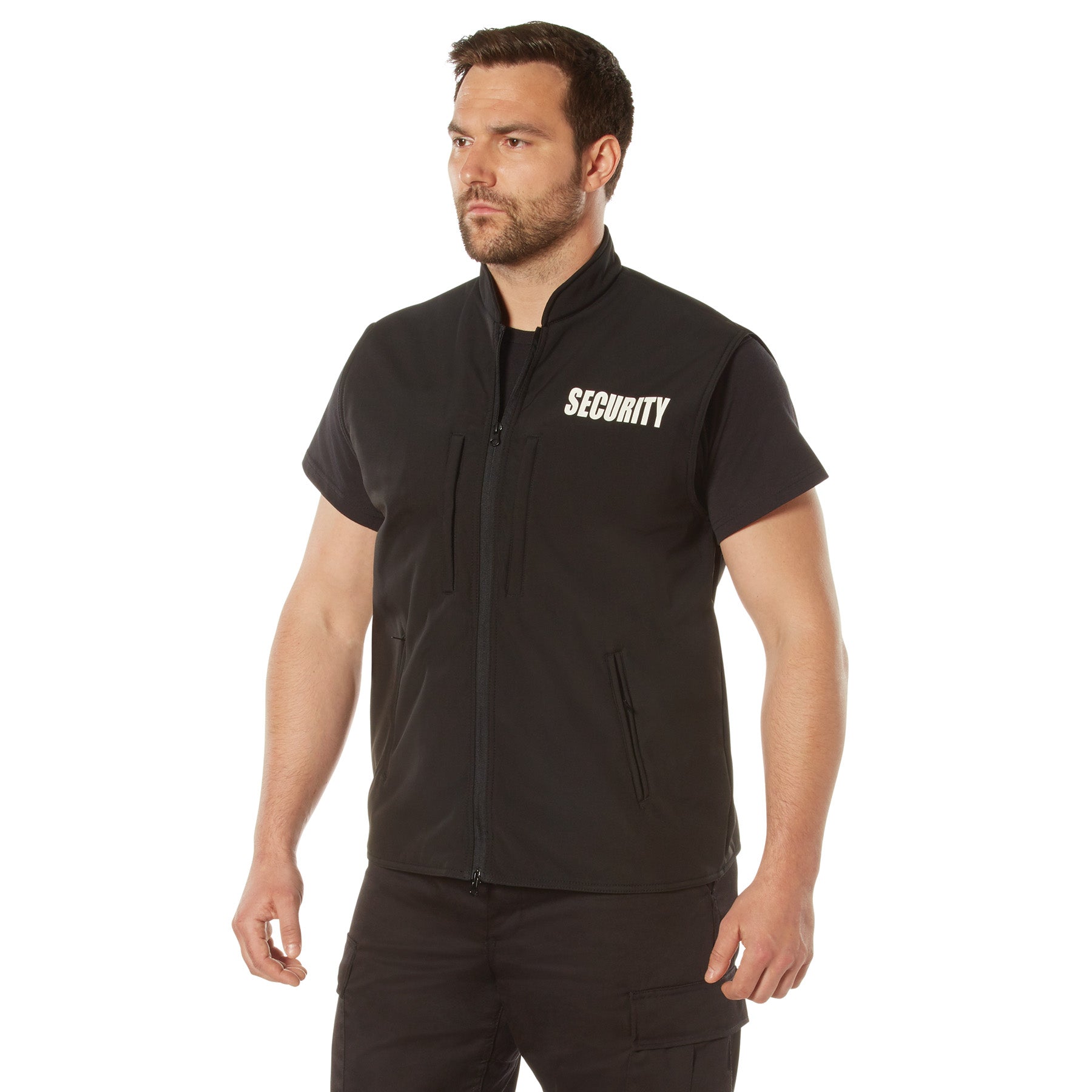 Shell Security Uniform Concealed Carry Soft Shell Security Vest - Black