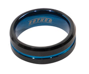 Rothco Tungsten Carbide Thin Blue Line Ring Silicone Rings and close-up photo