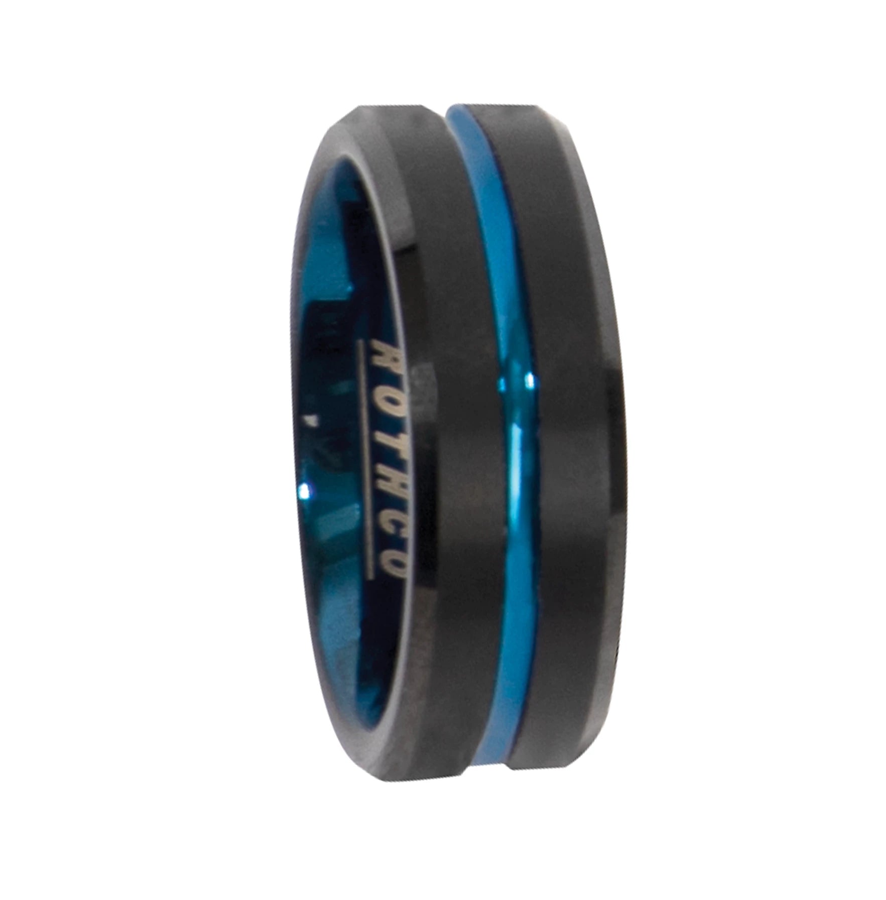 Rothco Tungsten Carbide Thin Blue Line Ring Silicone Rings side detail photo