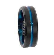 Rothco Tungsten Carbide Thin Blue Line Ring Silicone Rings side detail photo