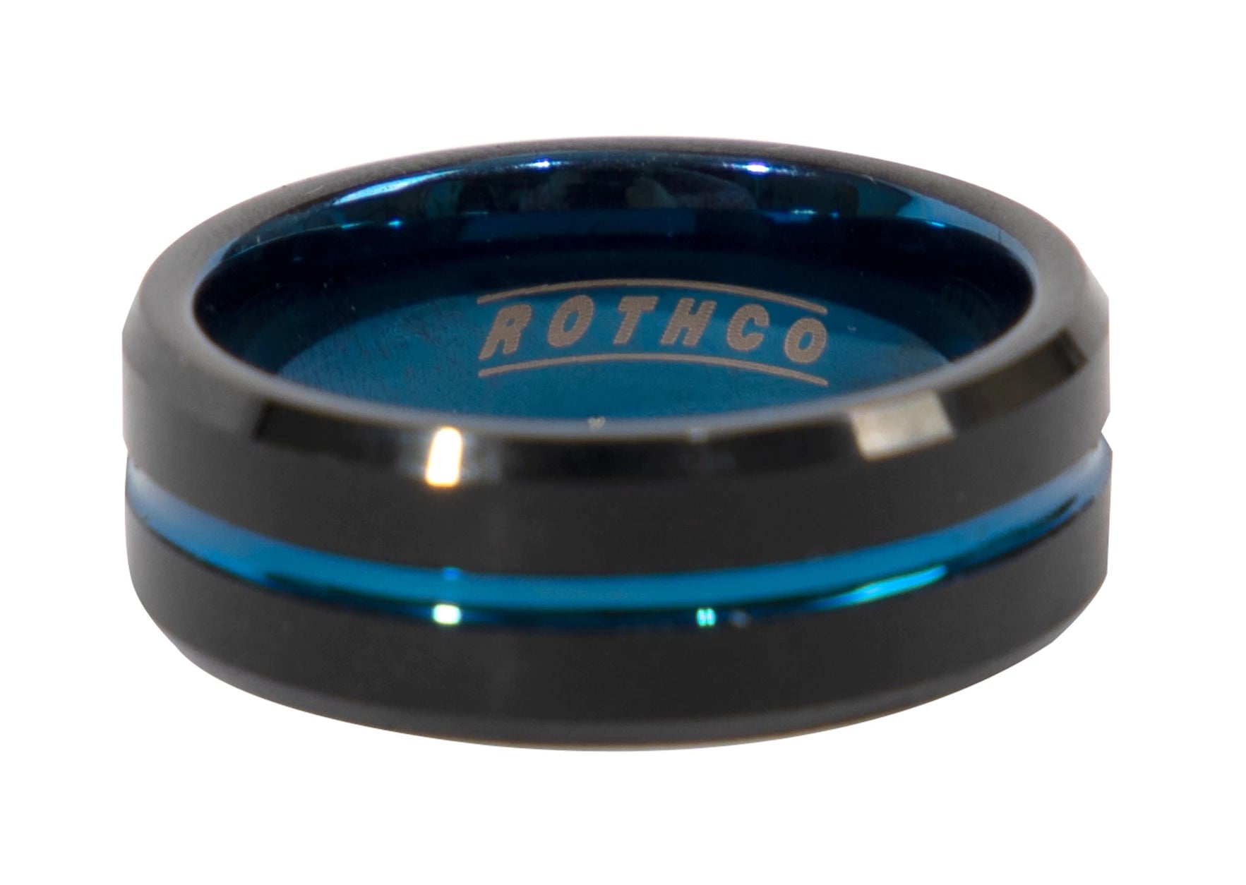 Rothco Tungsten Carbide Thin Blue Line Ring Silicone Rings angled product photo