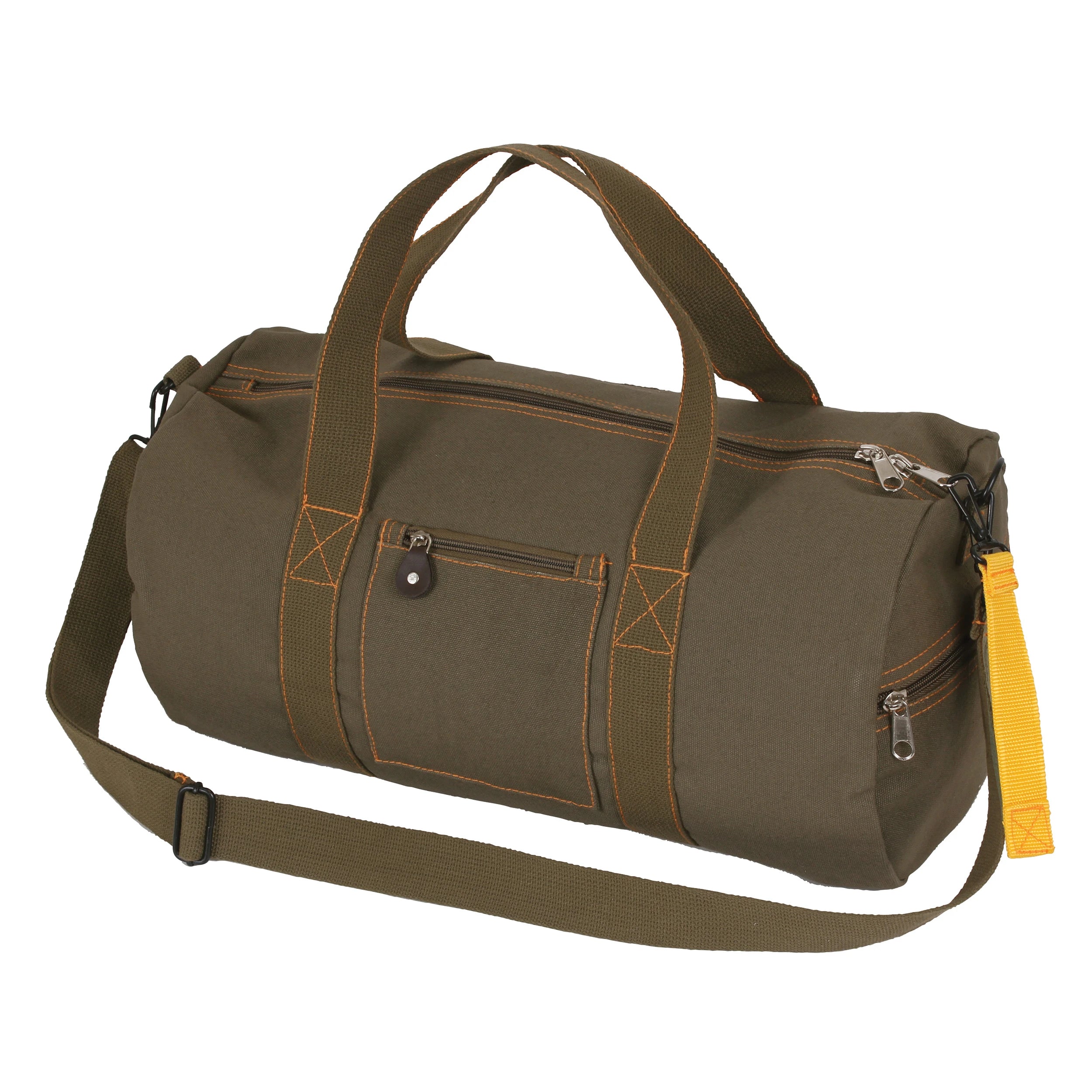 Rothco Canvas Equipment Bag Earth Brown 19 Inches Sneak side detail photo