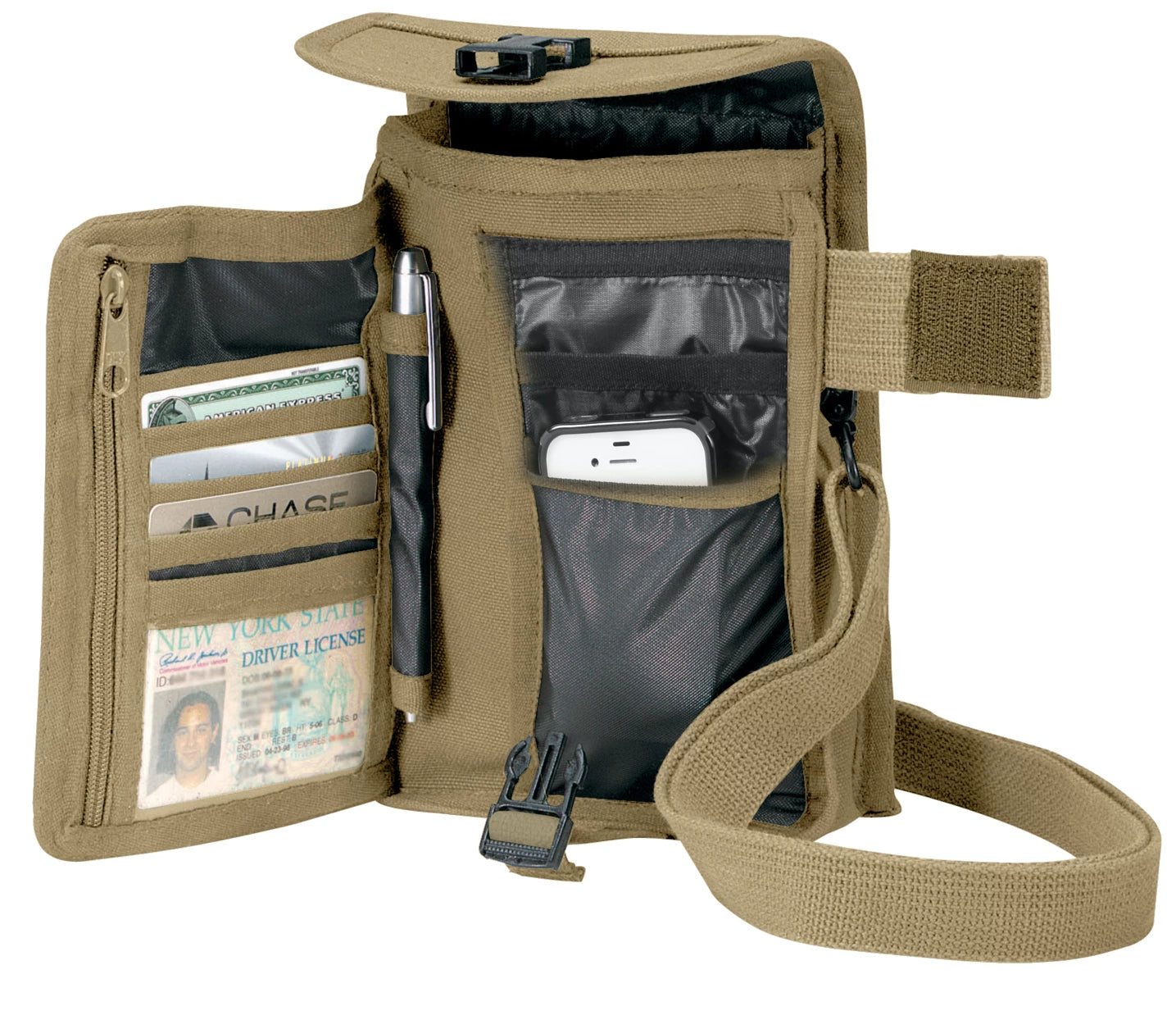 Rothco Canvas Travel Portfolio Bag Earth Brown Sneak Previews reverse view