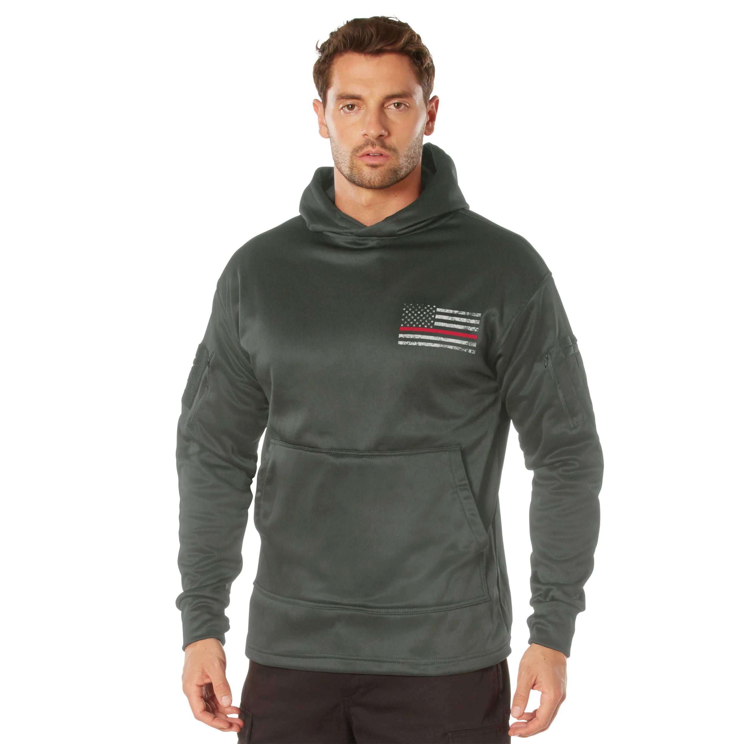 Rothco Thin Red Line Concealed Carry Hoodie Gunmetal Grey 4XL alternate photo