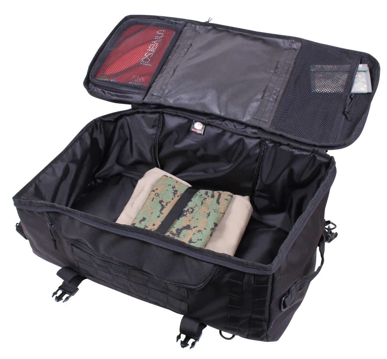 Rothco 3-In-1 Convertible Mission Bag Black Sneak Previews angled product photo