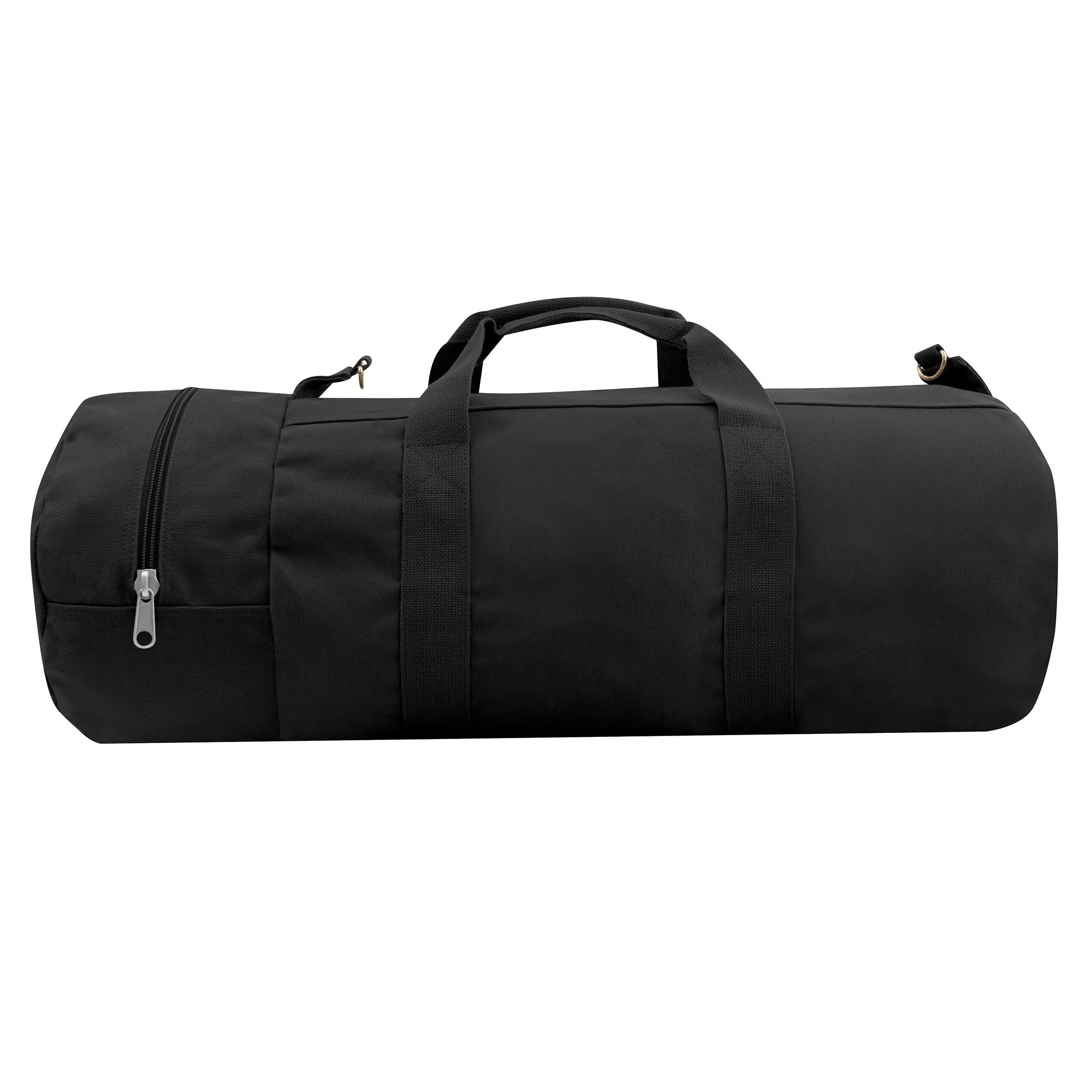 Rothco Canvas Double-Ender Sports Bag Olive Drab Messenger & side detail photo