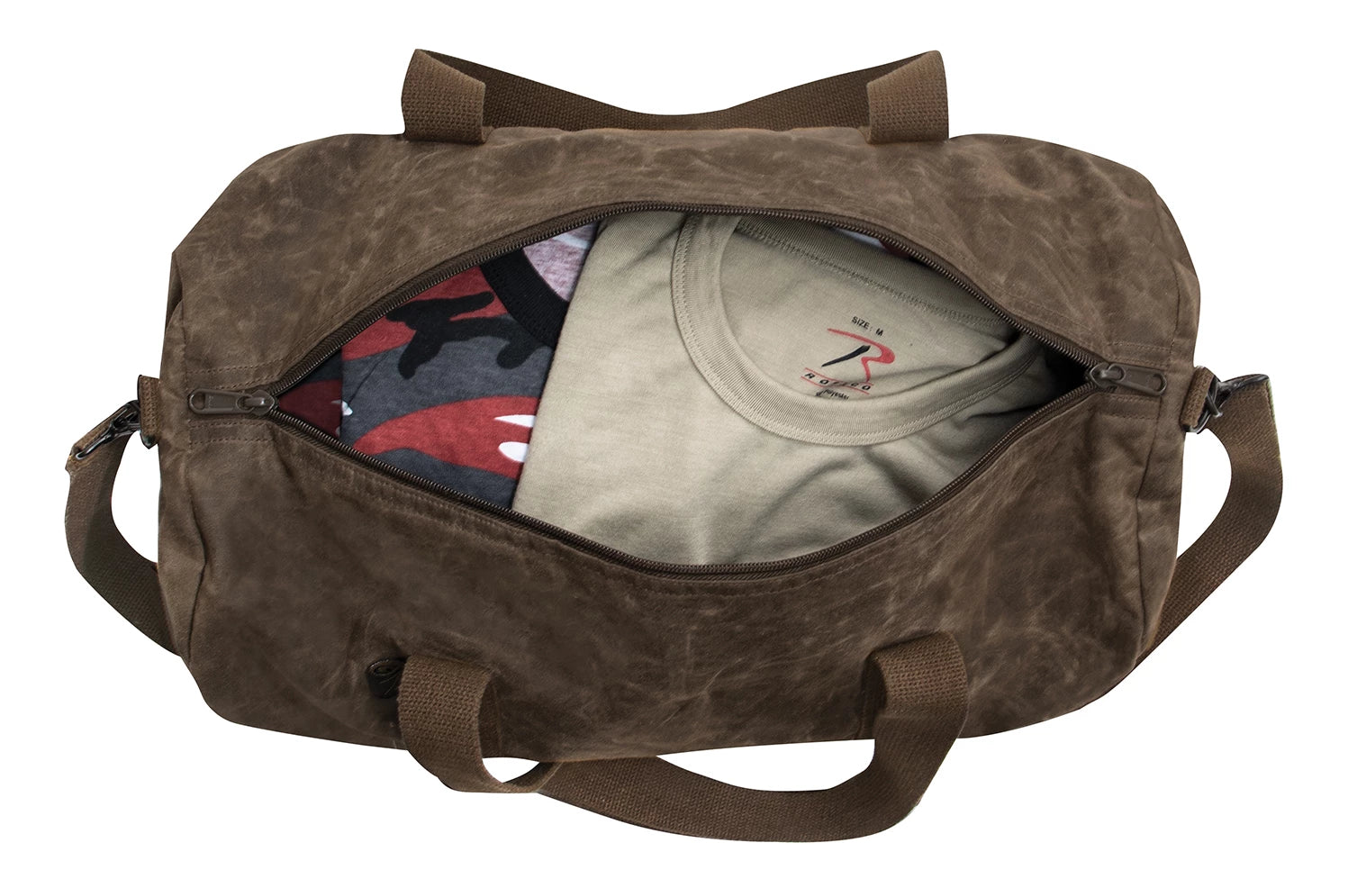 Rothco Waxed Canvas Shoulder Duffle Bag - 19 Inch angled product photo