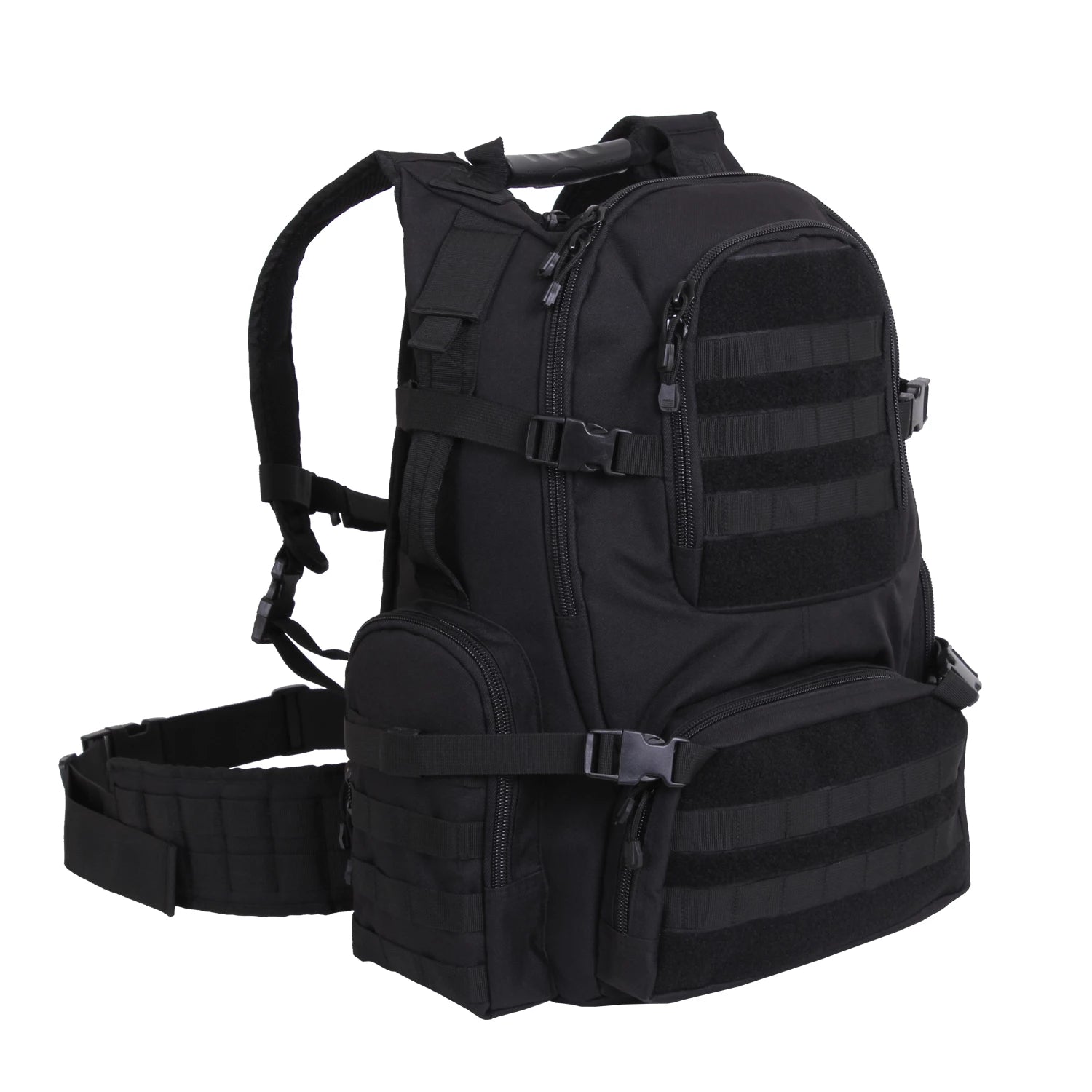 Rothco Multi-Chamber MOLLE Assault Pack Black Tactical Packs reverse view