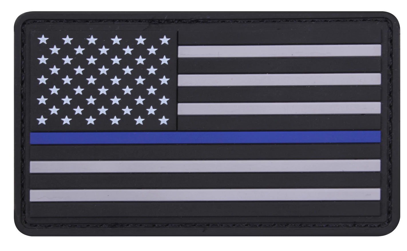 Rothco PVC Thin Blue Line Flag Patch - Hook Back alternate photo