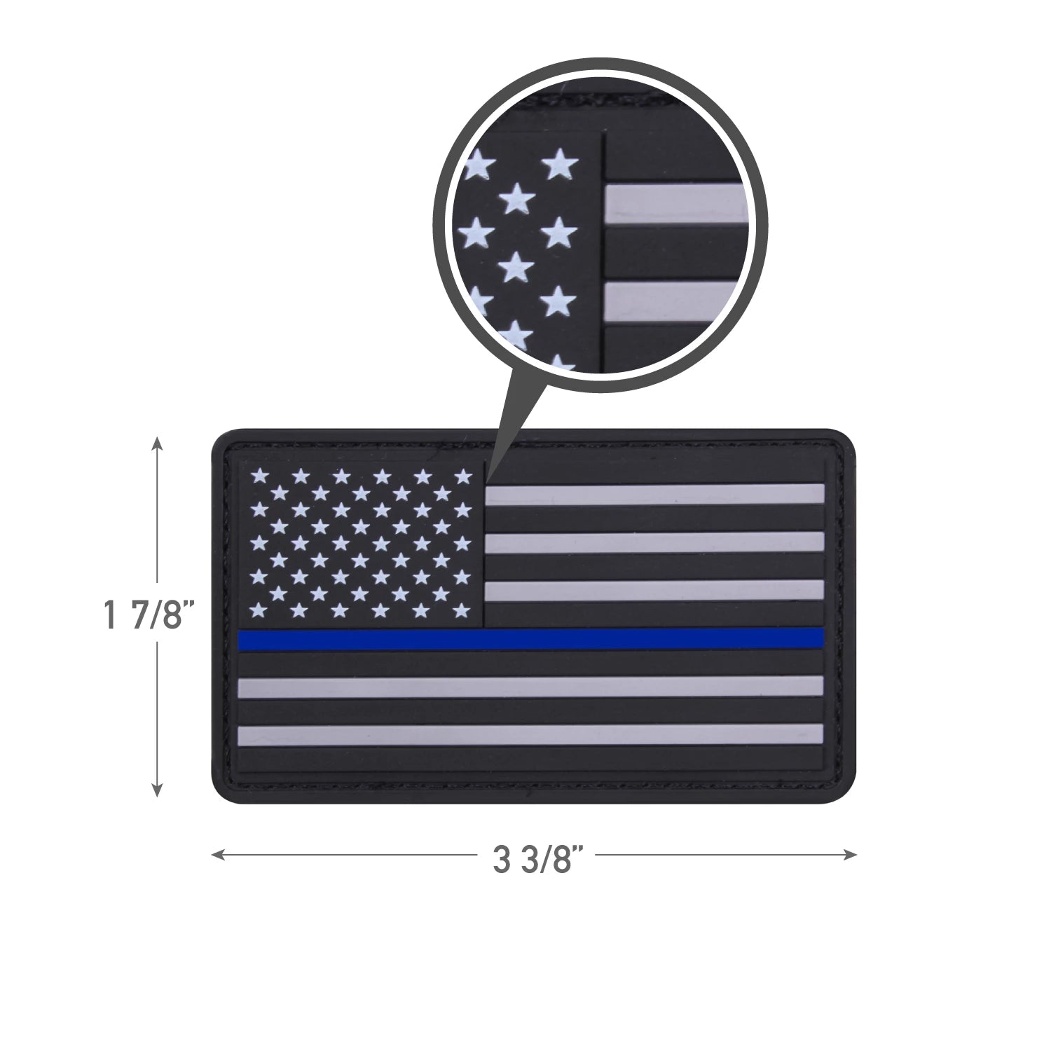 Rothco PVC Thin Blue Line Flag Patch - Hook Back close-up photo