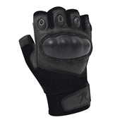Rothco Fingerless Cut Resistant Carbon Hard Knuckle Gloves - Black detail photo