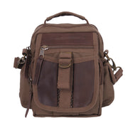 Rothco Vintage Canvas & Leather Travel Shoulder Bag Brown Sneak close-up photo