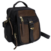 Rothco Vintage Canvas & Leather Travel Shoulder Bag Brown Sneak detail photo