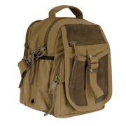 Rothco Vintage Canvas & Leather Travel Shoulder Bag Brown Sneak reverse view