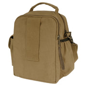 Rothco Vintage Canvas & Leather Travel Shoulder Bag Brown angled product photo