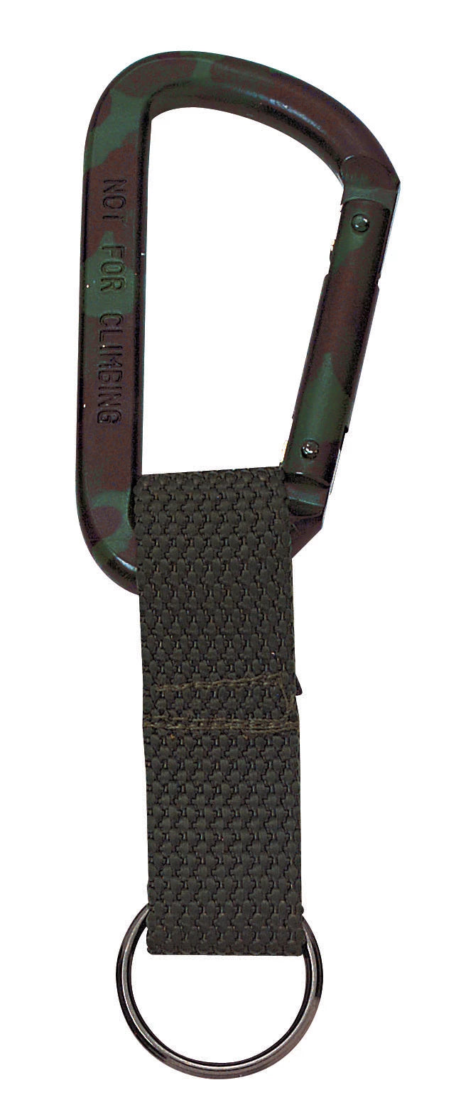 Rothco Jumbo 80MM Carabiner With Web Strap Key Ring Chain detail photo