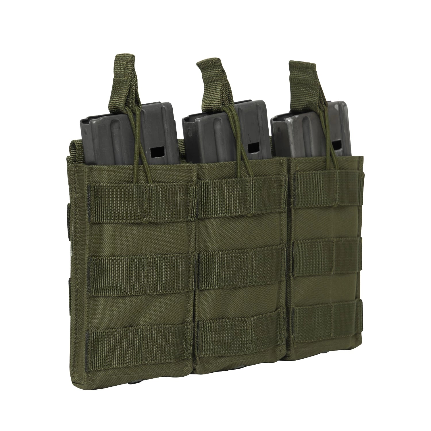Rothco MOLLE Open Top Triple Mag Pouch Coyote Brown angled product photo