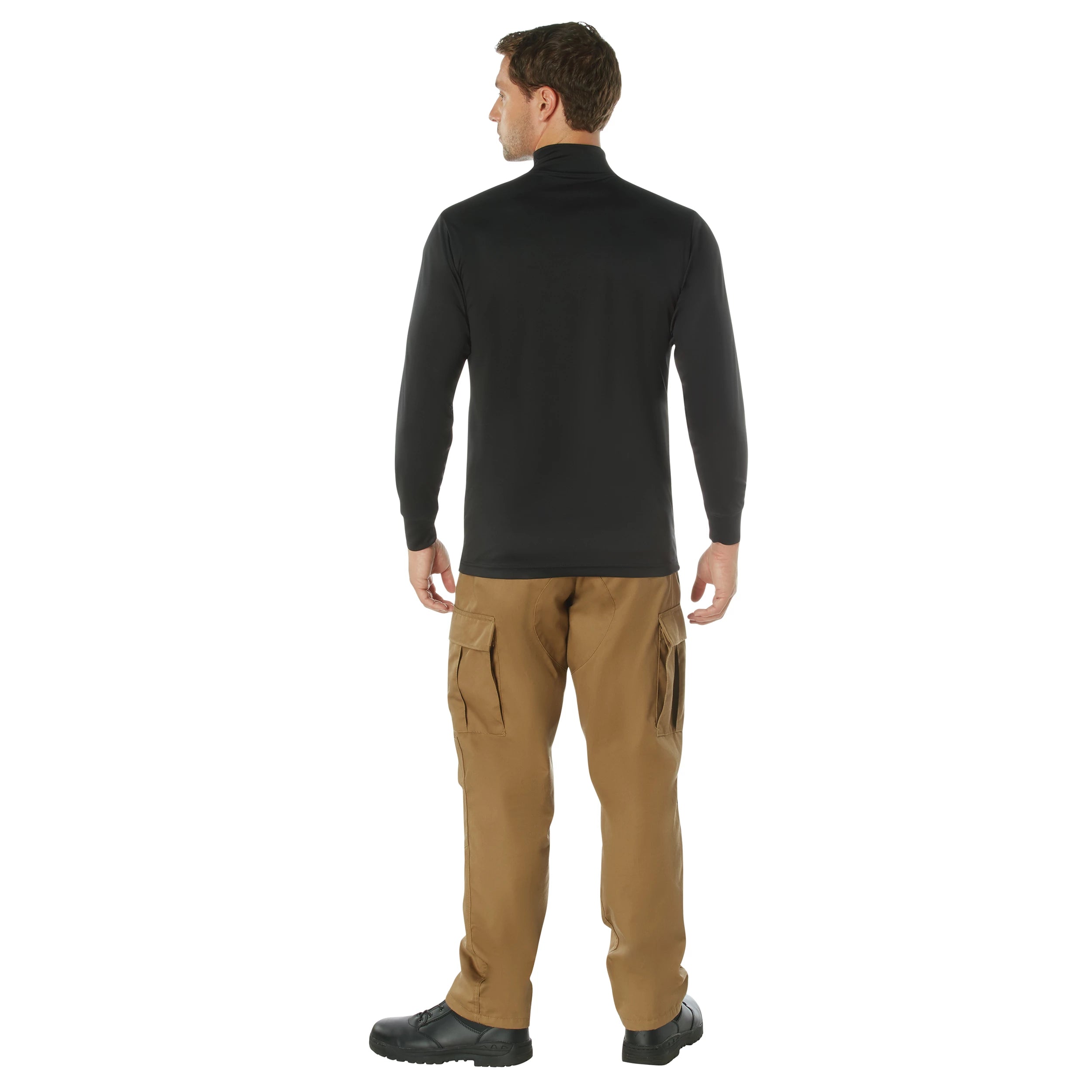 Moisture Wicking Mock Turtleneck - Black
