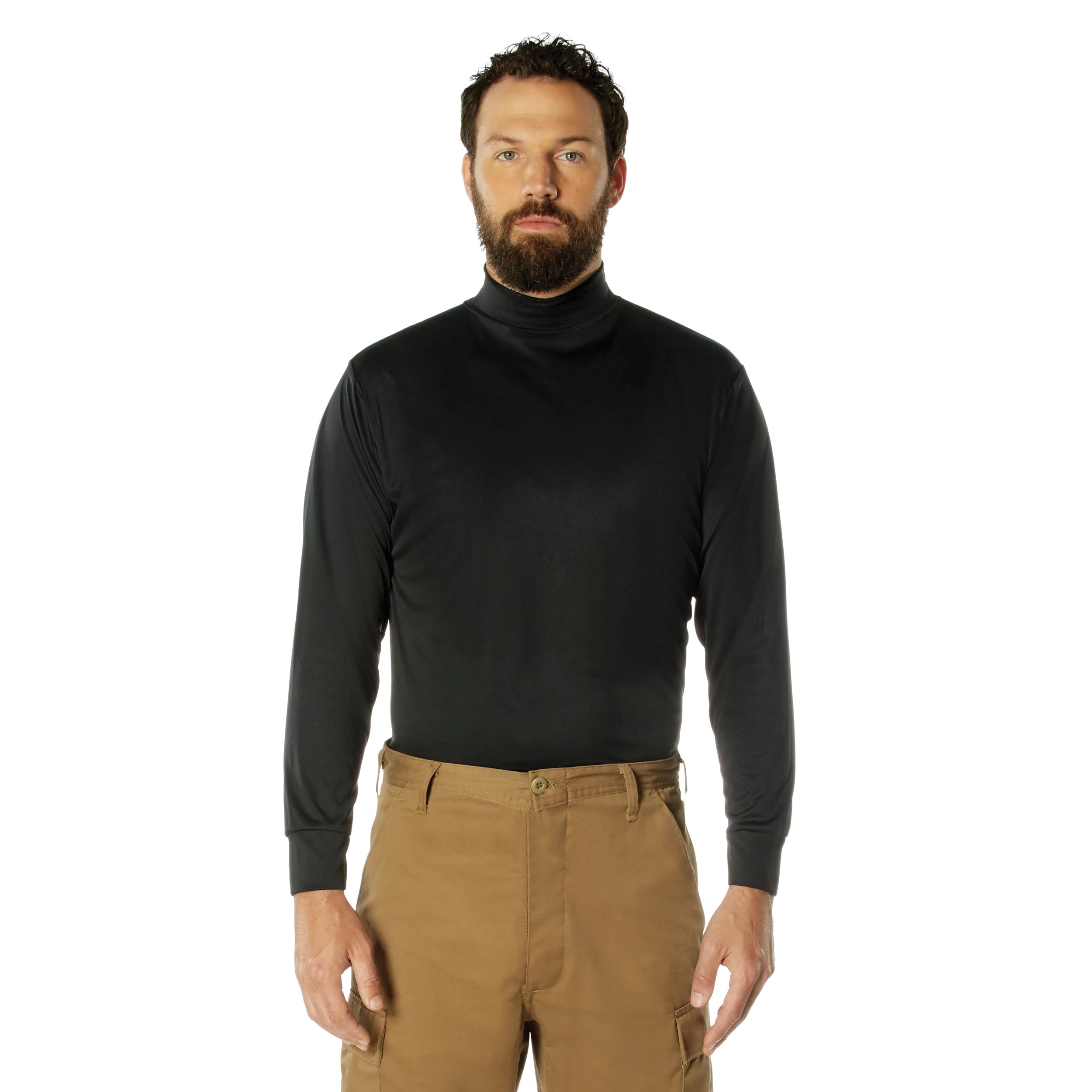Moisture Wicking Mock Turtleneck - Black