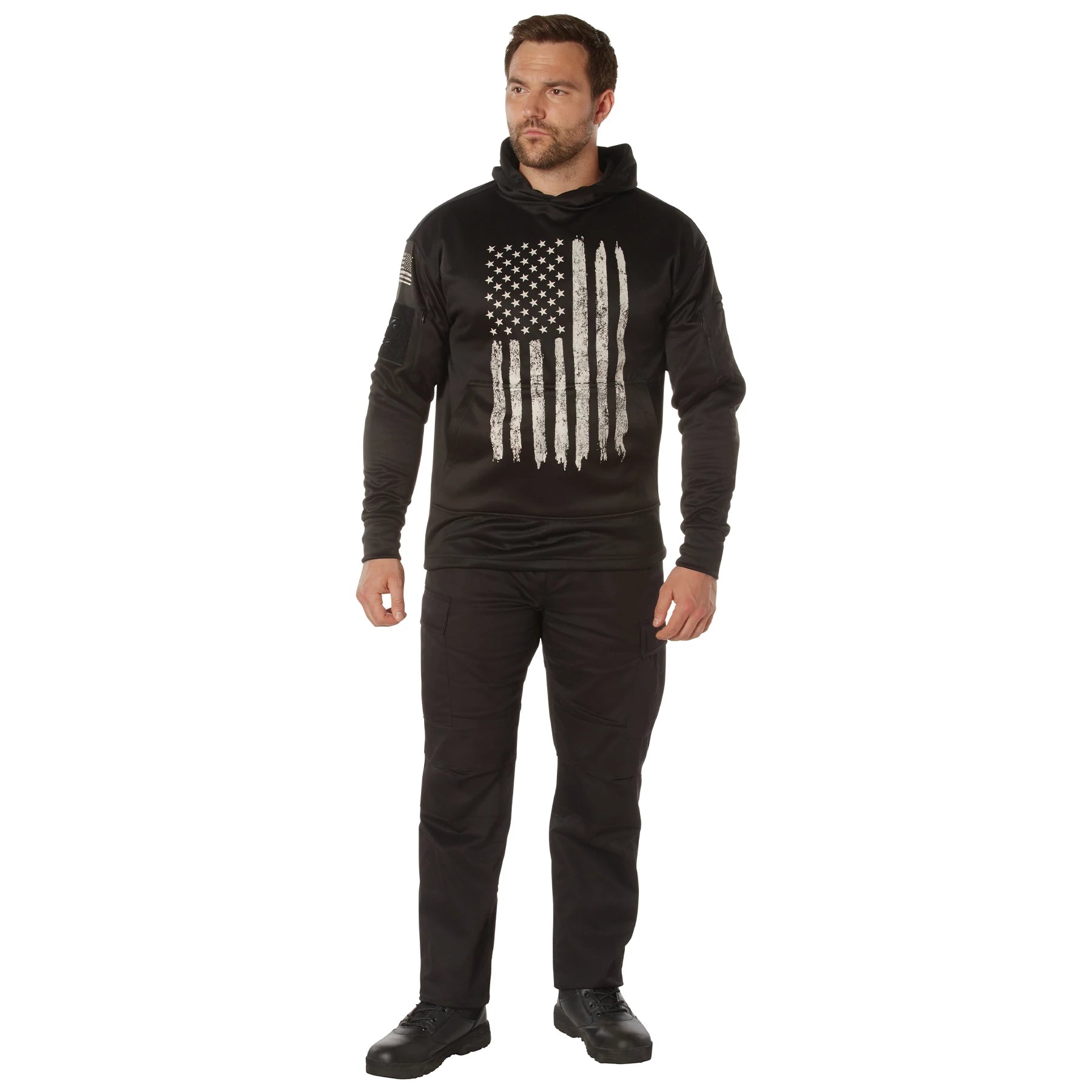 Rothco U.S. Flag Concealed Carry Hoodie Clothing side detail photo