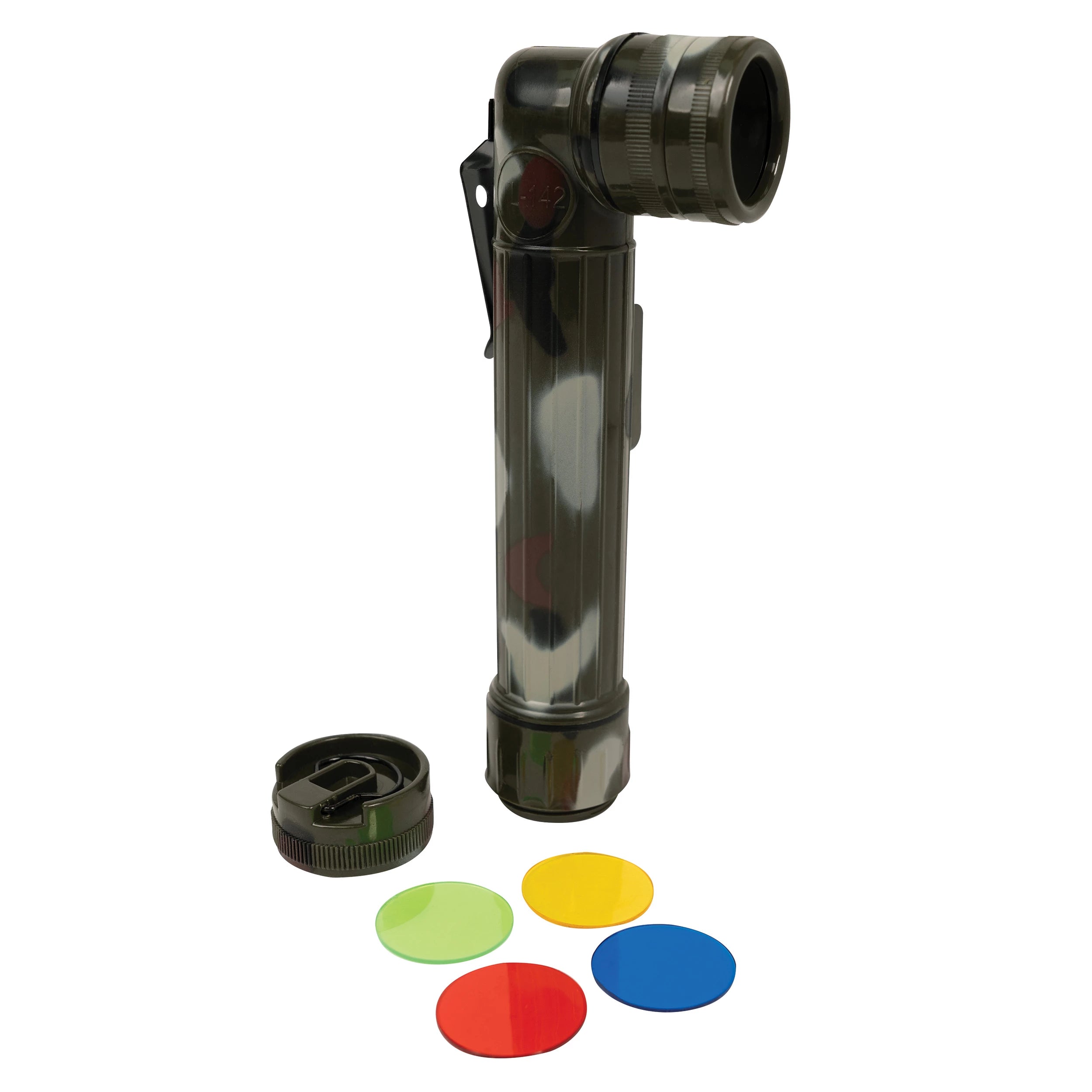 Rothco Mini Army Style Flashlight Woodland Camo Military Flashlights close-up photo