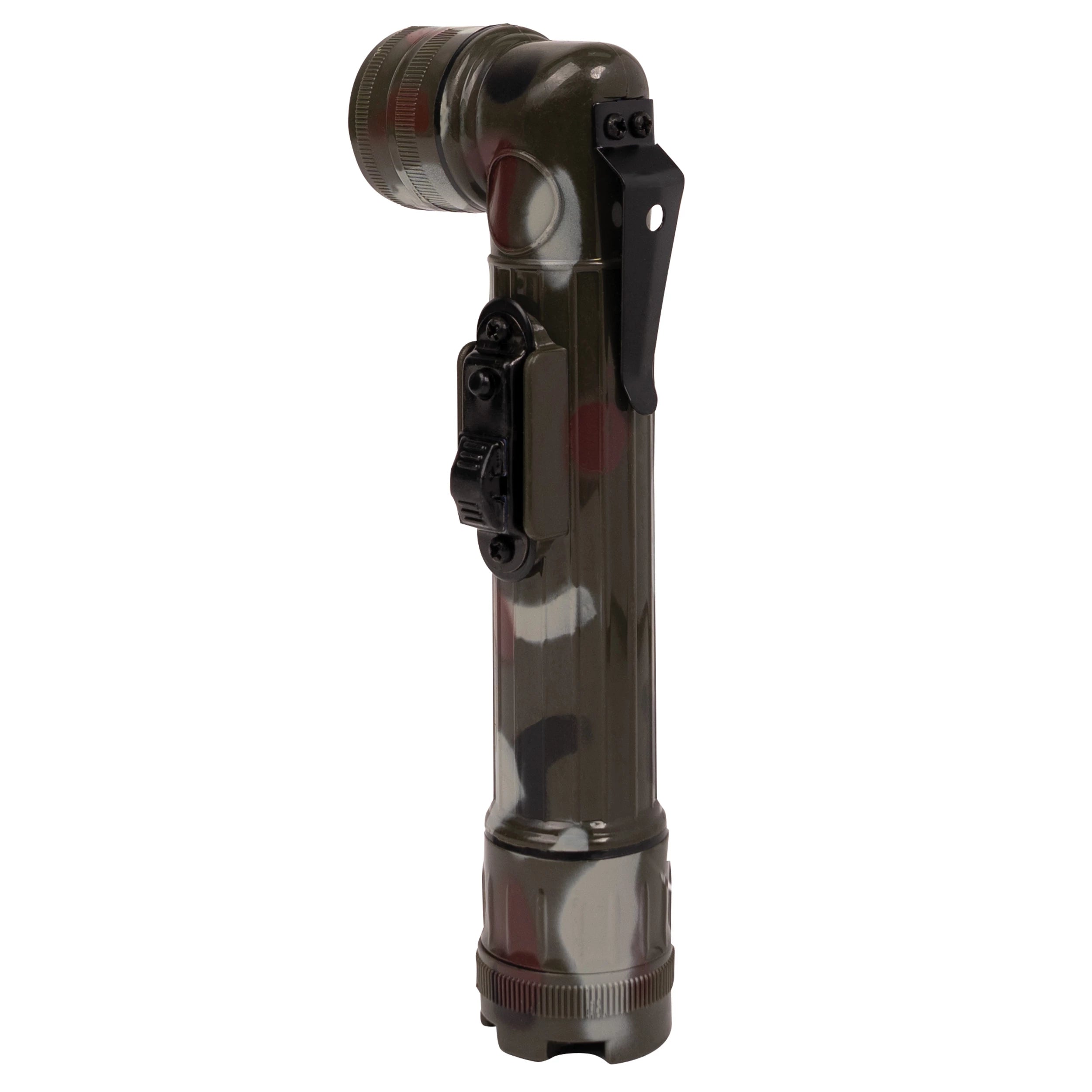 Rothco Mini Army Style Flashlight Woodland Camo Military Flashlights angled product photo