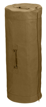 Rothco Canvas Duffle Bag with Side Zipper Coyote Brown 25" detail photo