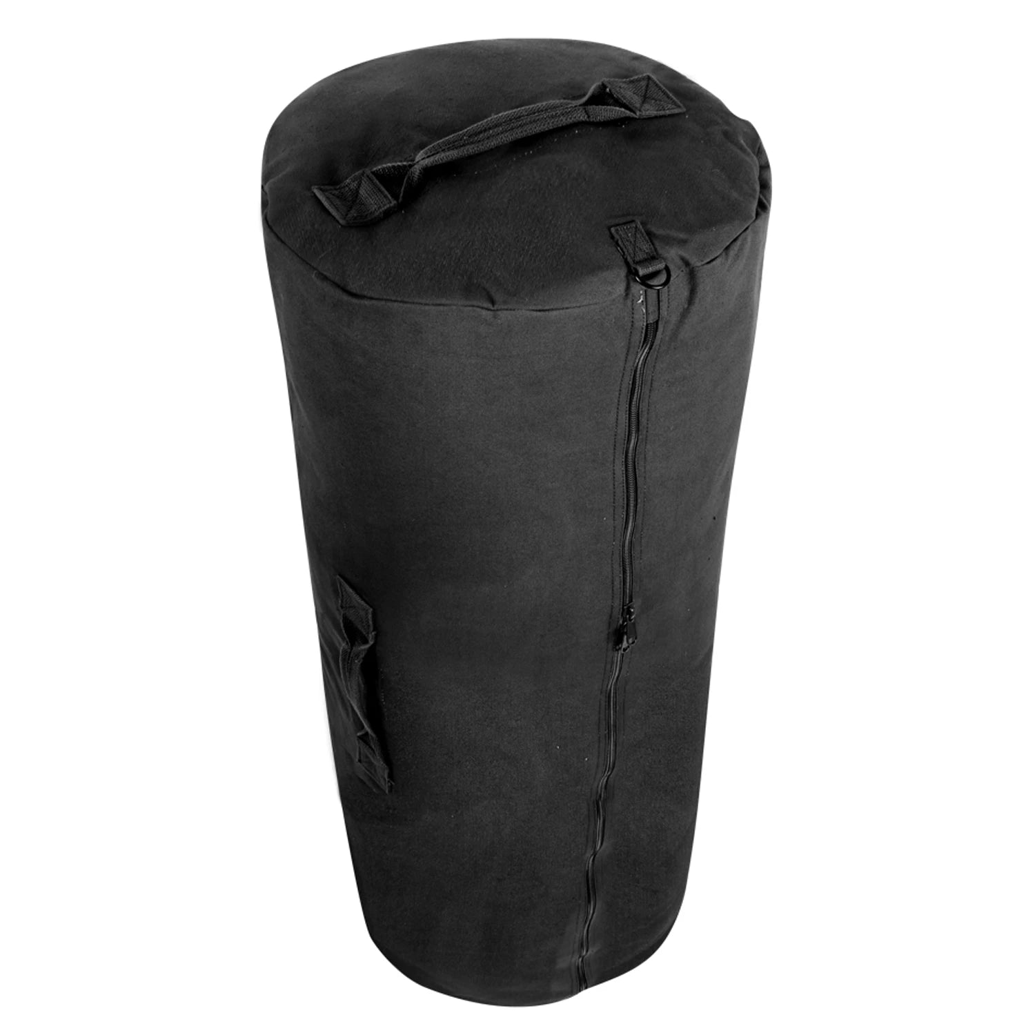 Rothco Canvas Duffle Bag with Side Zipper Coyote Brown side detail photo