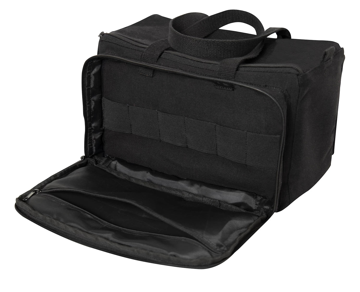 Rothco Canvas Tactical Shooting Range Bag - Black Military Tool reverse view
