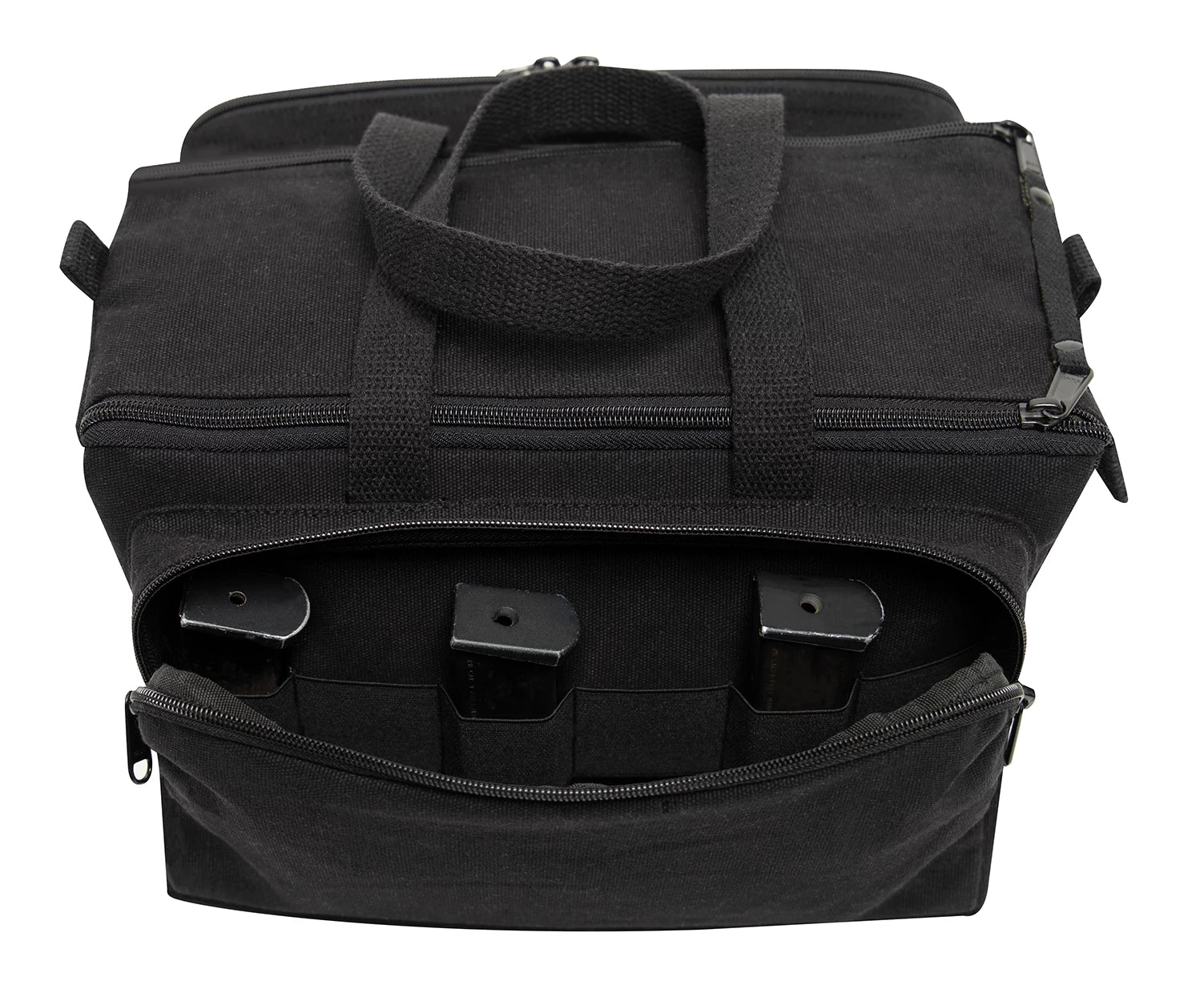 Rothco Canvas Tactical Shooting Range Bag - Black Military angled product photo